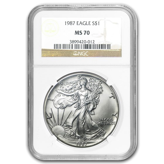 1987 Silver American Eagle MS-70 NGC 1987 Silver American Eagle MS-70 NGC